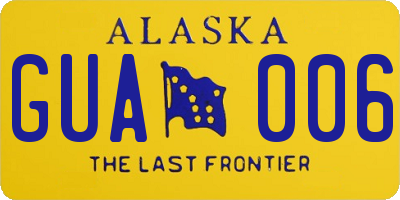 AK license plate GUA006