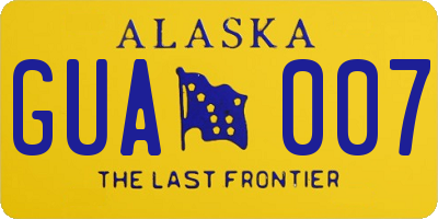 AK license plate GUA007