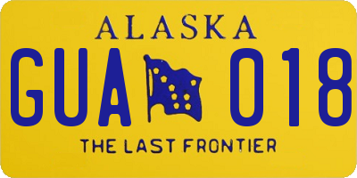 AK license plate GUA018