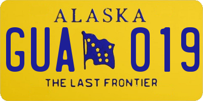 AK license plate GUA019