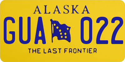 AK license plate GUA022