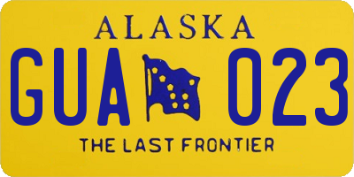 AK license plate GUA023