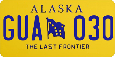 AK license plate GUA030