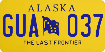 AK license plate GUA037