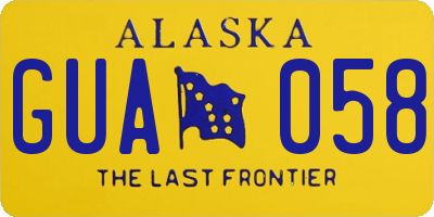 AK license plate GUA058