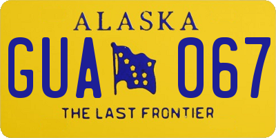 AK license plate GUA067