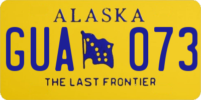 AK license plate GUA073