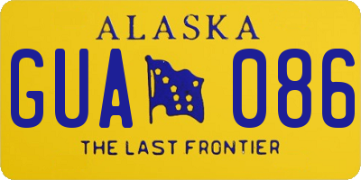 AK license plate GUA086