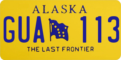 AK license plate GUA113