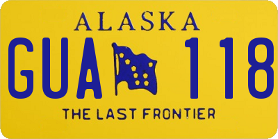 AK license plate GUA118