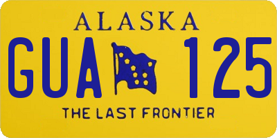 AK license plate GUA125