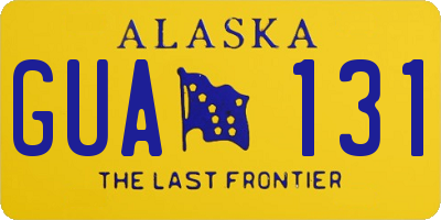 AK license plate GUA131