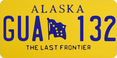 AK license plate GUA132