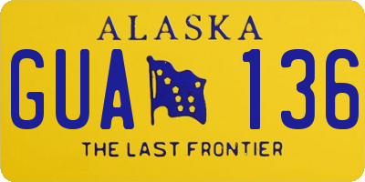 AK license plate GUA136