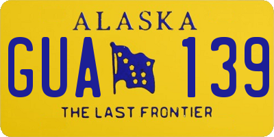 AK license plate GUA139