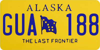 AK license plate GUA188