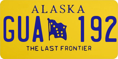 AK license plate GUA192