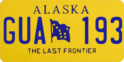 AK license plate GUA193