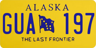 AK license plate GUA197