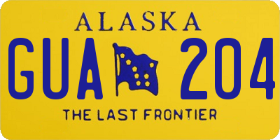 AK license plate GUA204