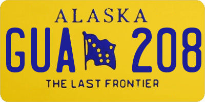 AK license plate GUA208