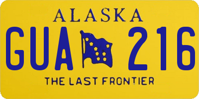 AK license plate GUA216