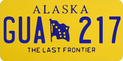 AK license plate GUA217