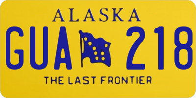 AK license plate GUA218