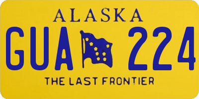AK license plate GUA224