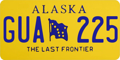 AK license plate GUA225