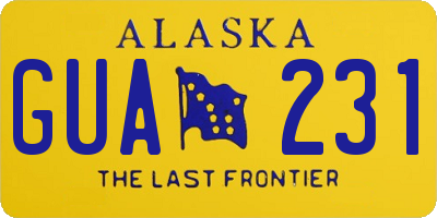 AK license plate GUA231