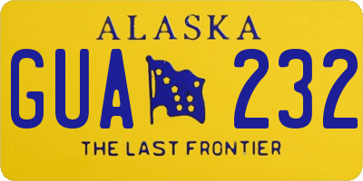 AK license plate GUA232