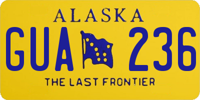 AK license plate GUA236