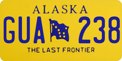 AK license plate GUA238
