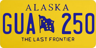 AK license plate GUA250