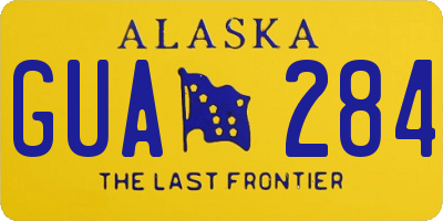 AK license plate GUA284