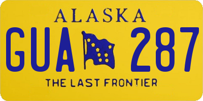 AK license plate GUA287