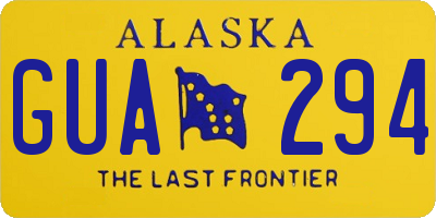 AK license plate GUA294