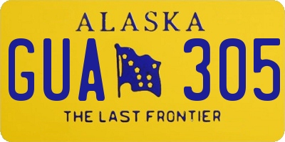 AK license plate GUA305