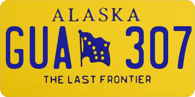 AK license plate GUA307
