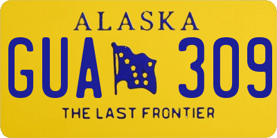 AK license plate GUA309