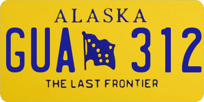 AK license plate GUA312