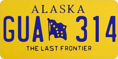 AK license plate GUA314
