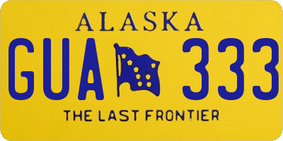 AK license plate GUA333