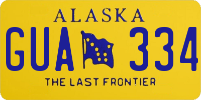 AK license plate GUA334