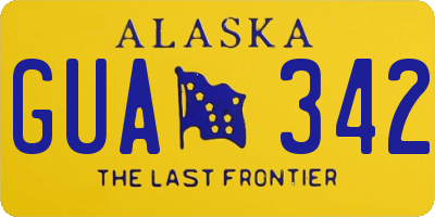 AK license plate GUA342