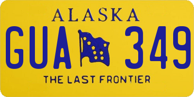 AK license plate GUA349