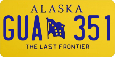 AK license plate GUA351
