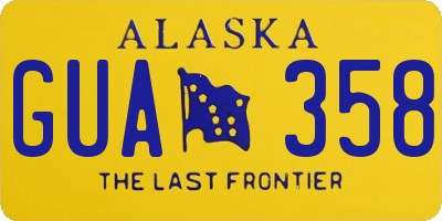 AK license plate GUA358