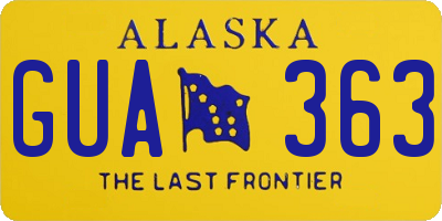 AK license plate GUA363